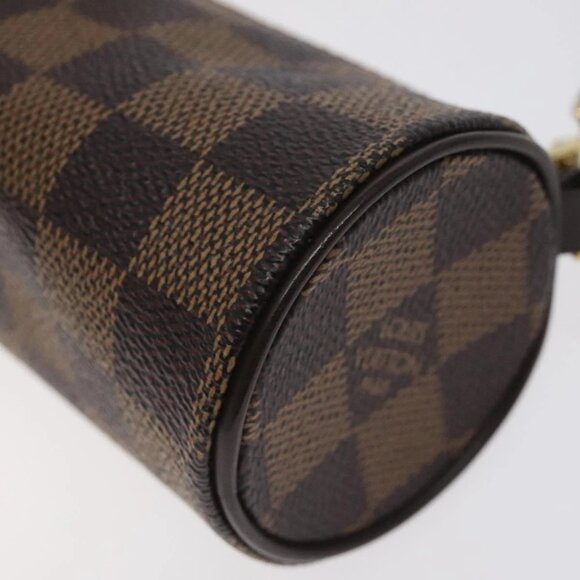 LOUIS VUITTON Damier Ebene Papillon Pouch LV Auth 130401 - Picture 4 of 16